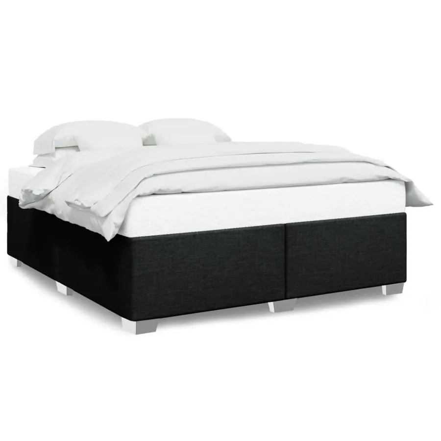 Cadre de lit sans matelas noir 180x200 cm tissu - 2