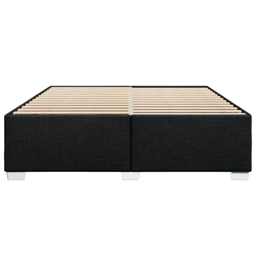 Cadre de lit sans matelas noir 180x200 cm tissu - 4