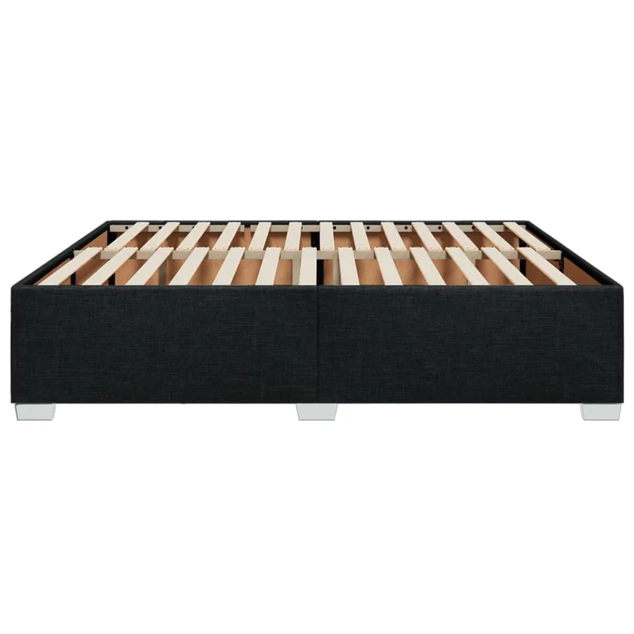 Cadre de lit sans matelas noir 180x200 cm tissu - 5