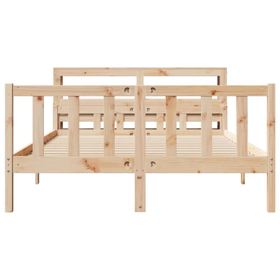 Cadre de lit sans matelas 120x190 cm bois de pin massif - 4