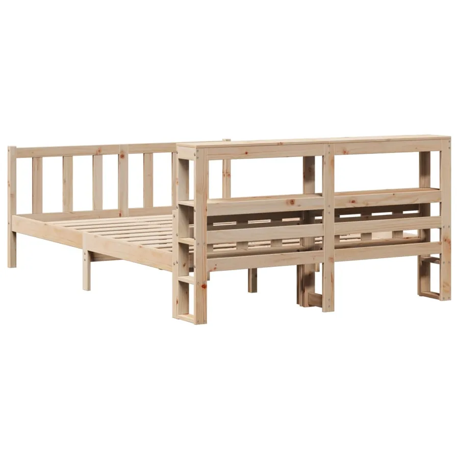 Cadre de lit sans matelas 120x190 cm bois de pin massif - 6