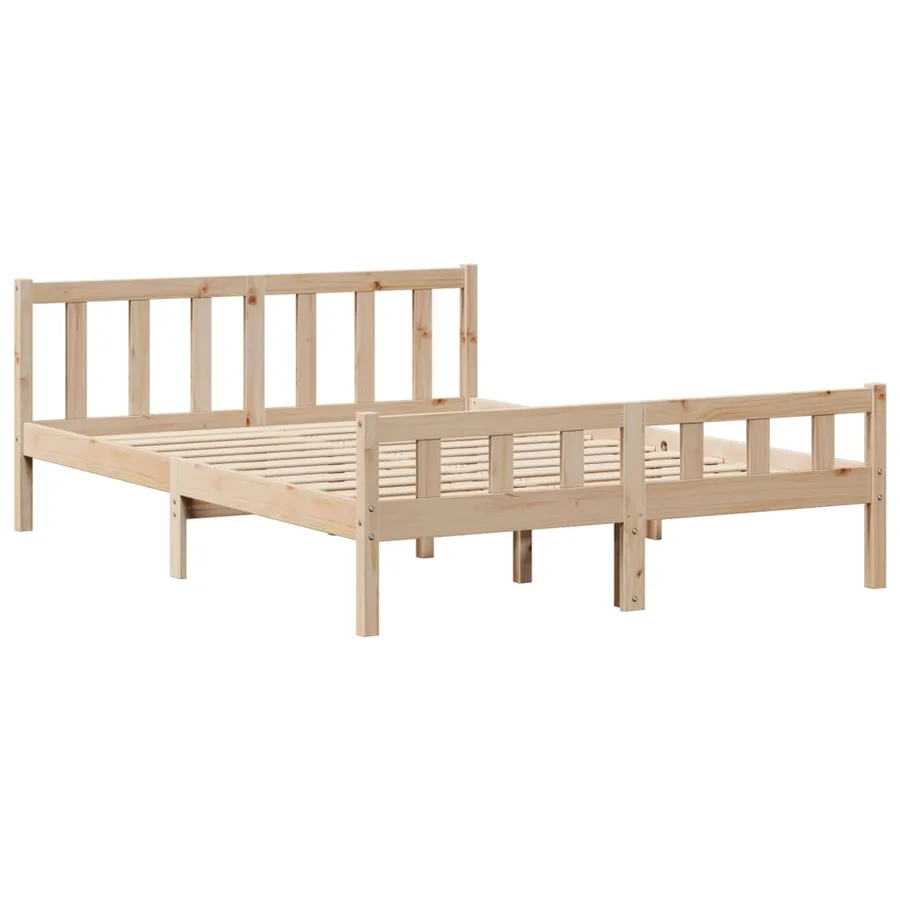 Cadre de lit sans matelas 120x190 cm bois de pin massif - 7