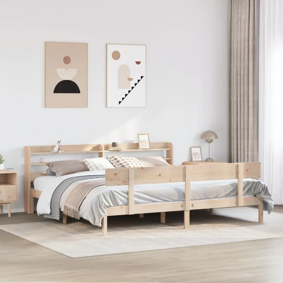 Cadre de lit sans matelas 180x200 cm bois massif de pin