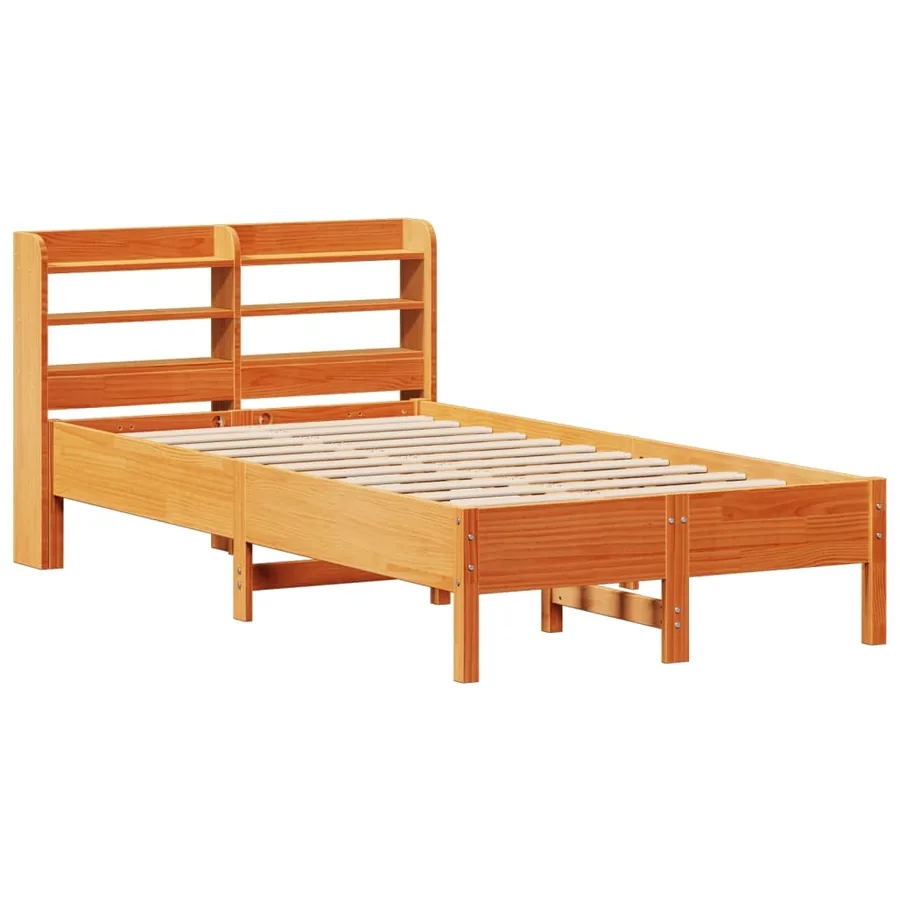 Cadre de lit sans matelas cire marron 120x200cm bois pin massif - 3
