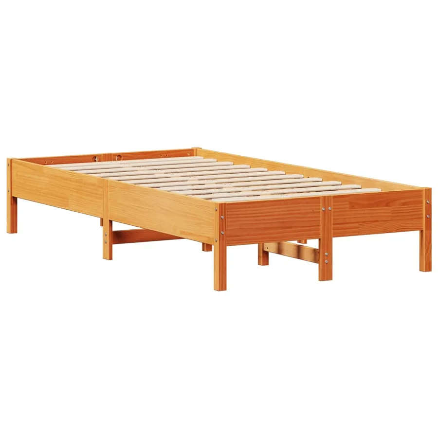 Cadre de lit sans matelas cire marron 120x200cm bois pin massif - 7