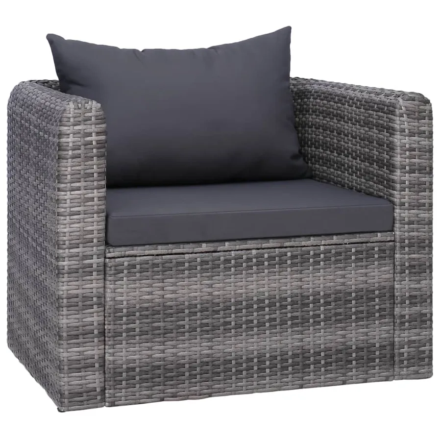 Salon de jardin 6 pcs et coussins et oreillers Résine tressée - 3