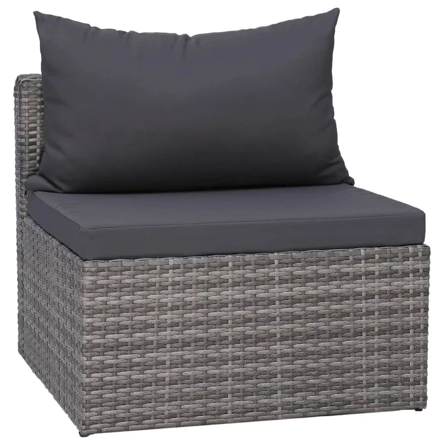 Salon de jardin 6 pcs et coussins et oreillers Résine tressée - 5