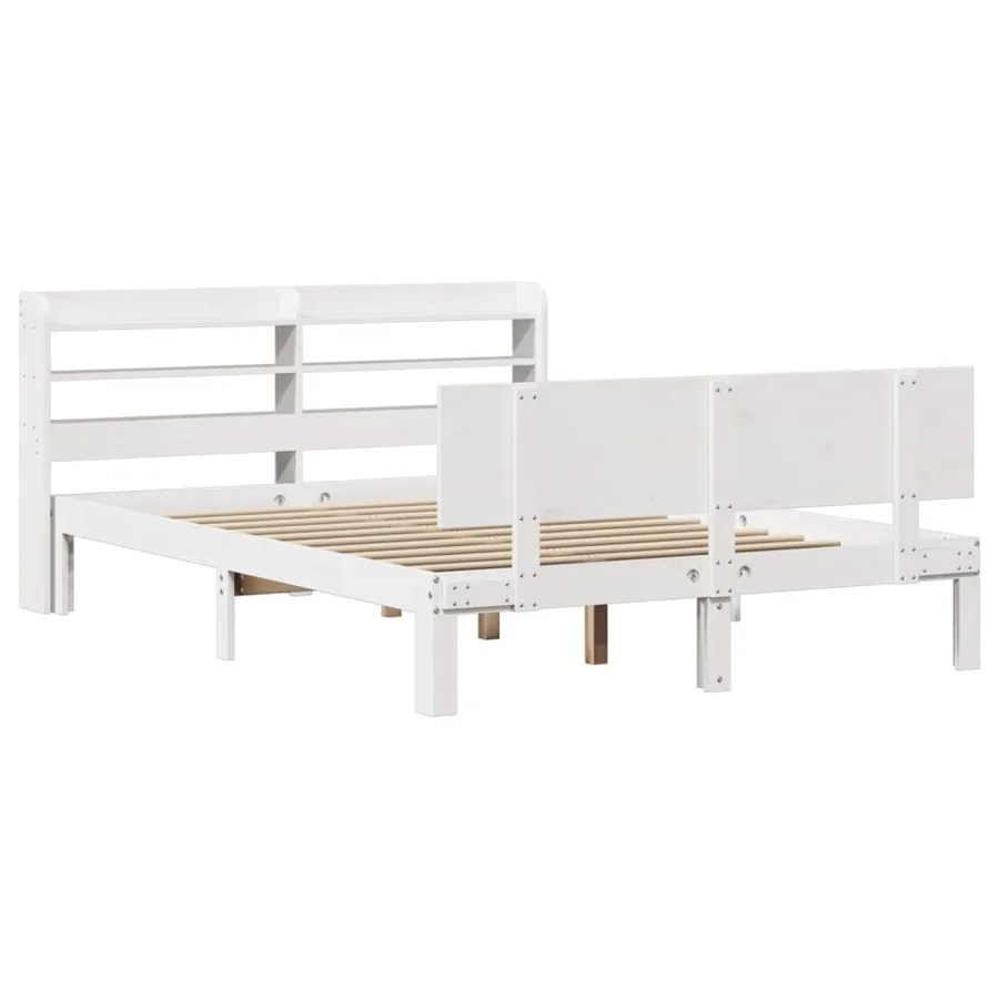 Cadre de lit avec tête de lit sans matelas blanc 120x200 cm - 3