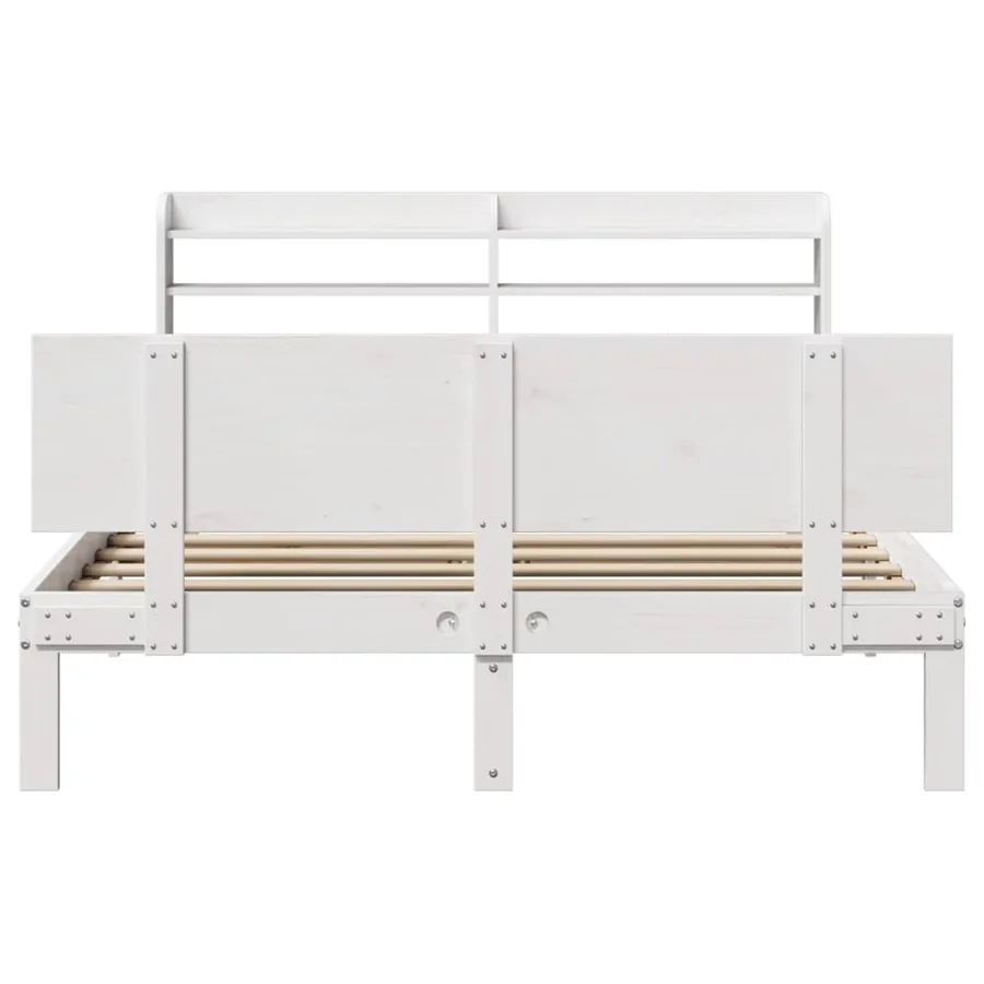 Cadre de lit avec tête de lit sans matelas blanc 120x200 cm - 4