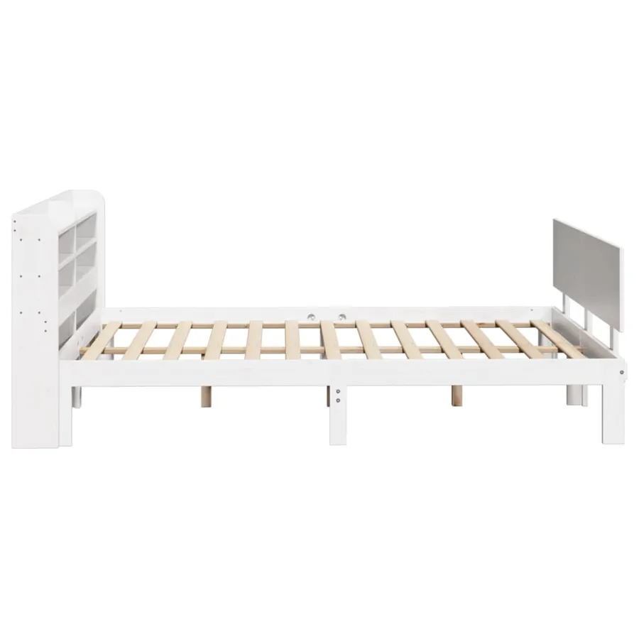 Cadre de lit avec tête de lit sans matelas blanc 120x200 cm - 5