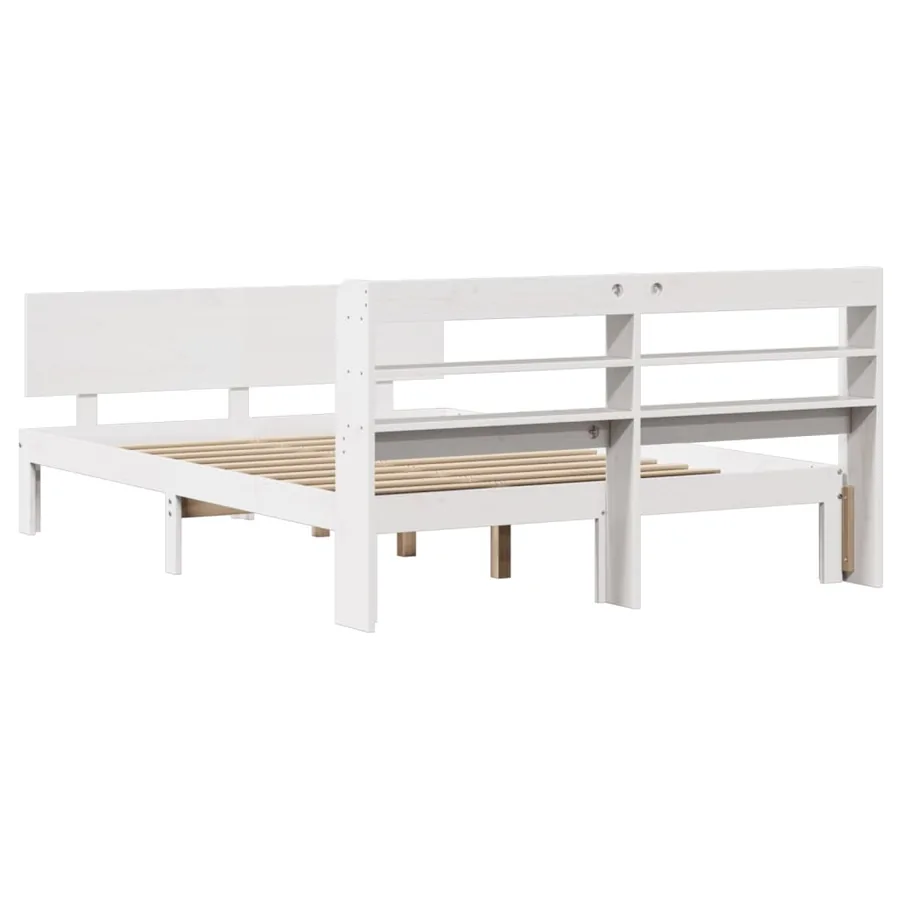 Cadre de lit avec tête de lit sans matelas blanc 120x200 cm - 6