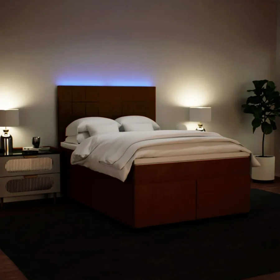 Sommier à lattes de lit avec matelas Rose 140x190 cm Velours - 5