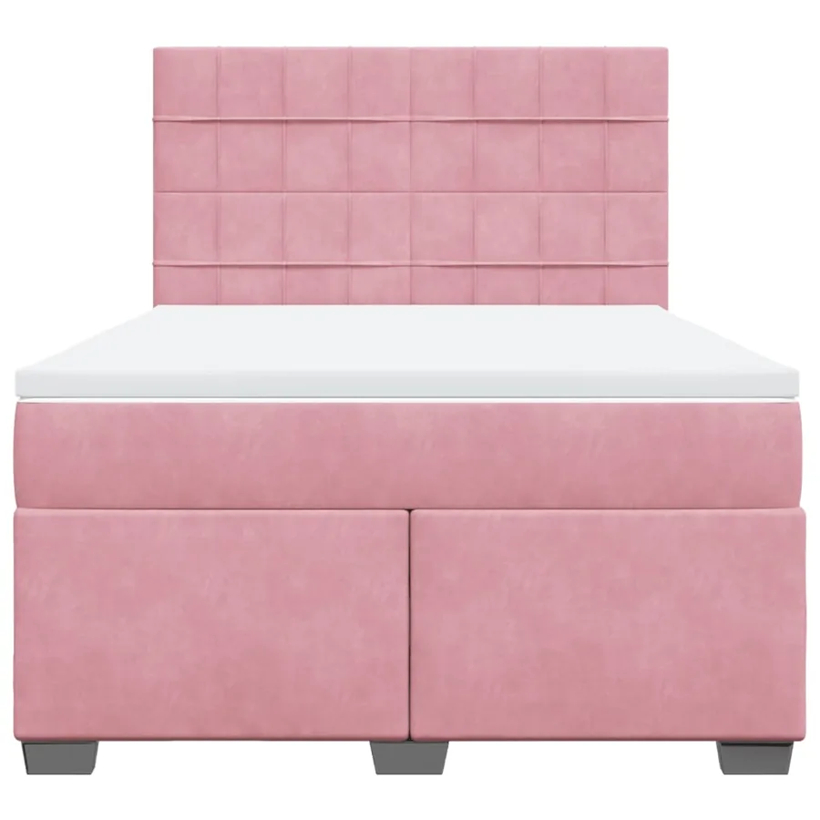 Sommier à lattes de lit avec matelas Rose 140x190 cm Velours - 6
