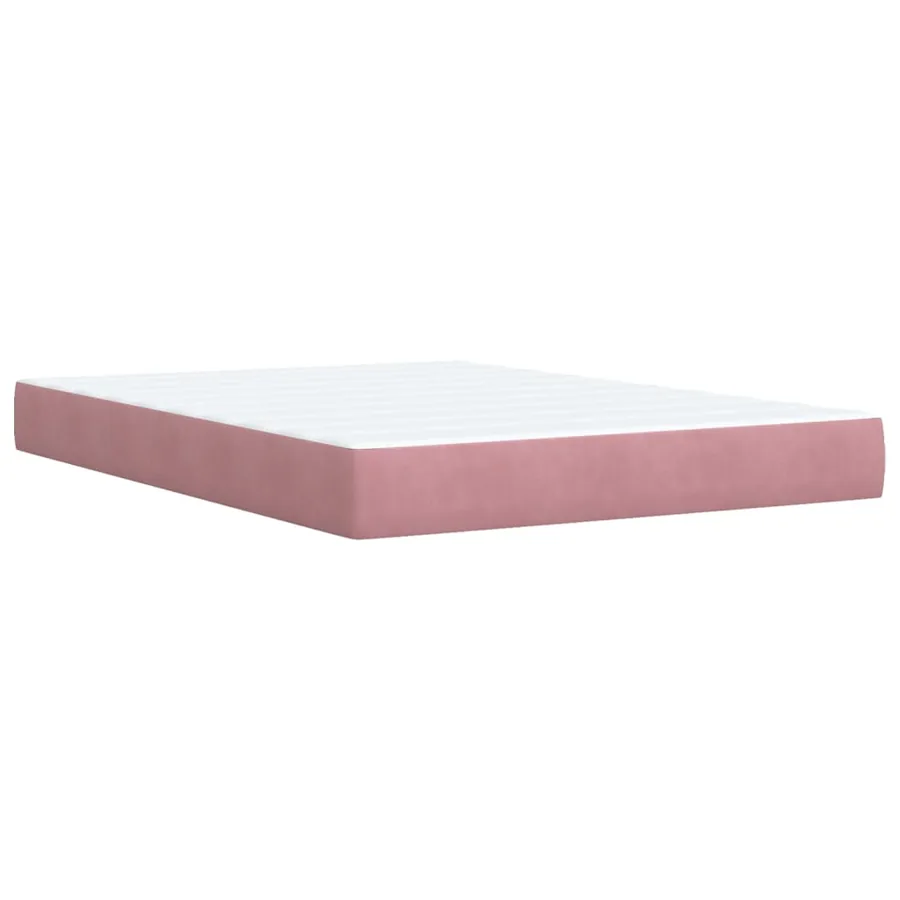 Sommier à lattes de lit avec matelas Rose 140x190 cm Velours - 9