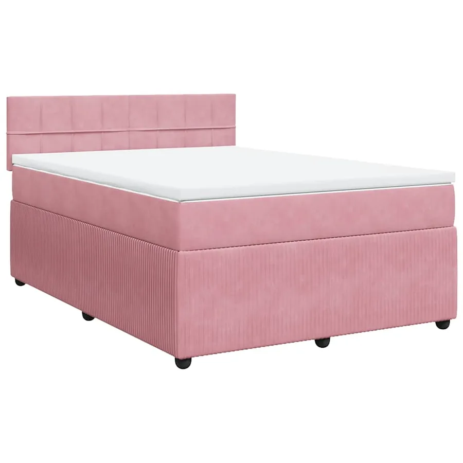 Sommier à lattes de lit avec matelas Rose 160x200 cm Velours - 3