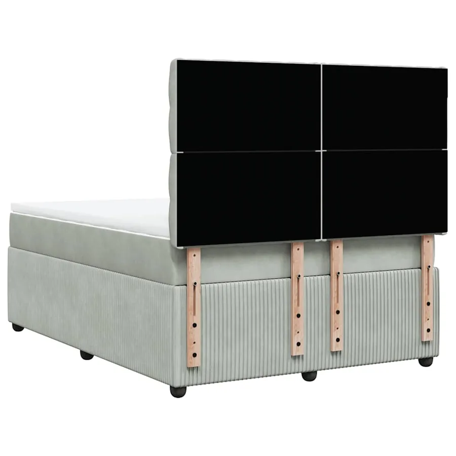Sommier à lattes de lit et matelas Gris clair 160x200cm Velours - 8