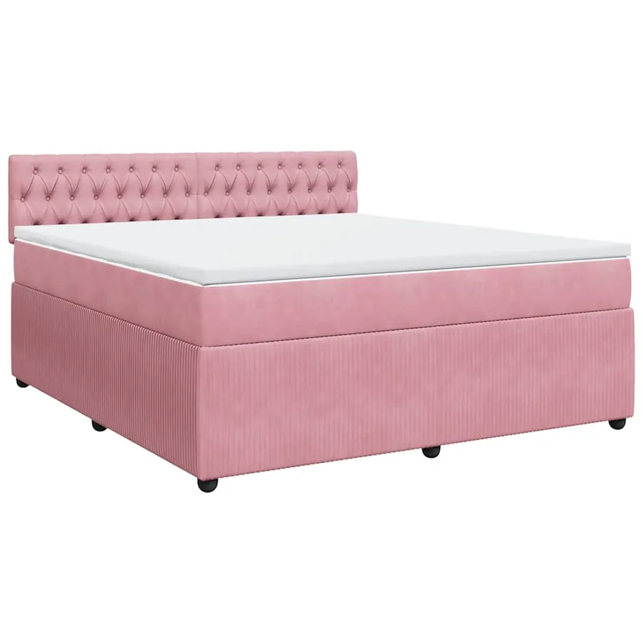 Sommier à lattes de lit avec matelas Rose 180x200 cm Velours - 2