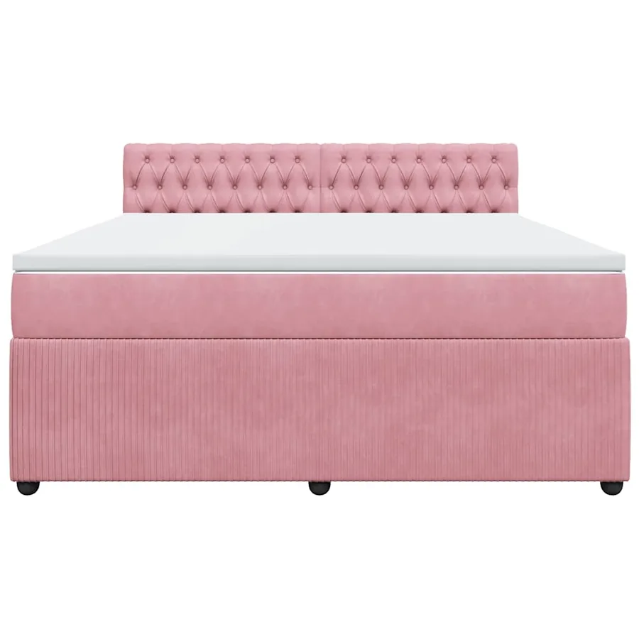Sommier à lattes de lit avec matelas Rose 180x200 cm Velours - 4