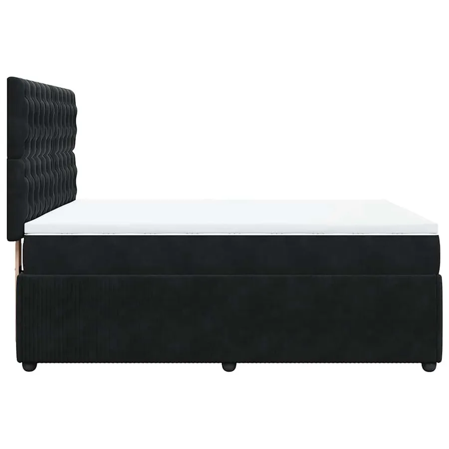 Sommier à lattes de lit et matelas Noir 160x200 cm Velours - 5