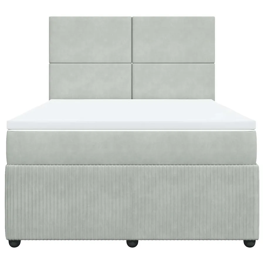 Sommier à lattes de lit et matelas Gris clair 160x200cm Velours - 6
