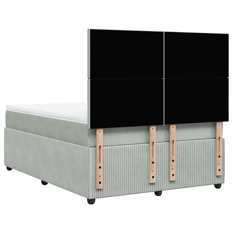 Sommier à lattes de lit et matelas Gris clair 160x200cm Velours - 8
