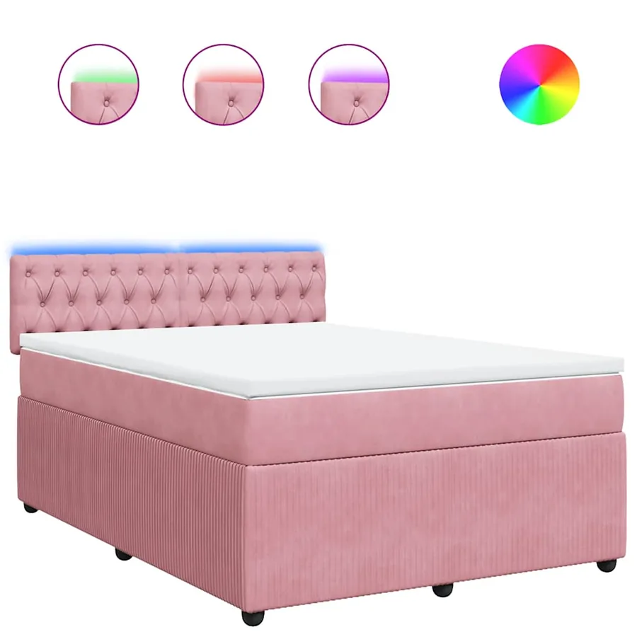 Sommier à lattes de lit avec matelas Rose 160x200 cm Velours - 2