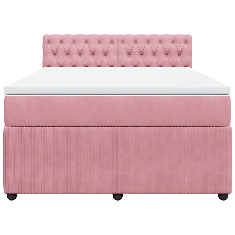 Sommier à lattes de lit avec matelas Rose 160x200 cm Velours - 6