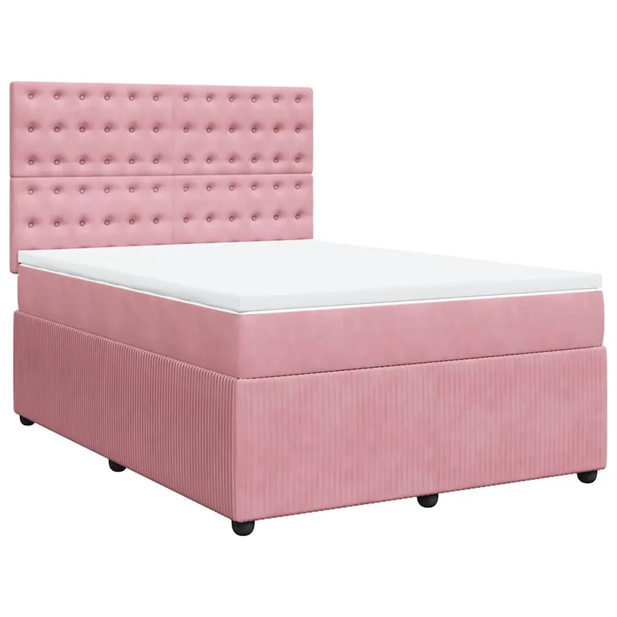 Sommier à lattes de lit avec matelas Rose 160x200 cm Velours - 2