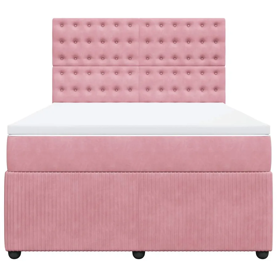 Sommier à lattes de lit avec matelas Rose 160x200 cm Velours - 4