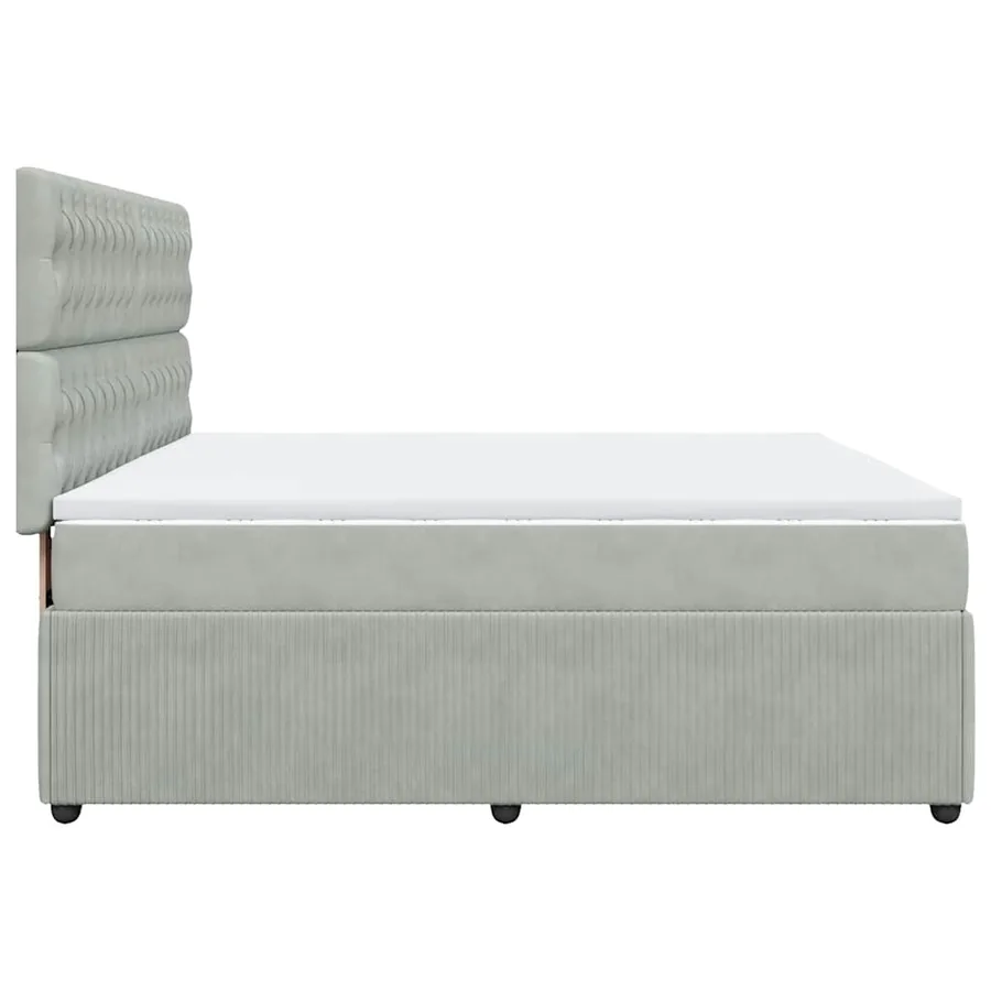 Sommier à lattes de lit et matelas Gris clair 180x200cm Velours - 7
