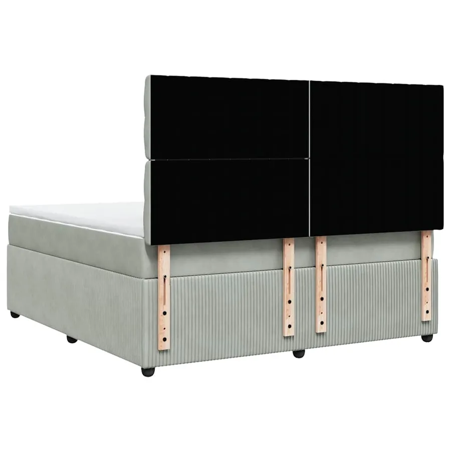 Sommier à lattes de lit et matelas Gris clair 180x200cm Velours - 8