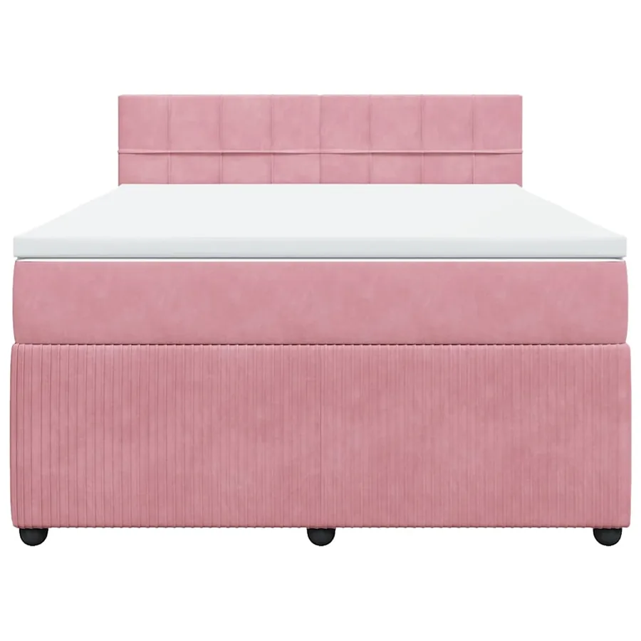 Sommier à lattes de lit avec matelas Rose 160x200 cm Velours - 4