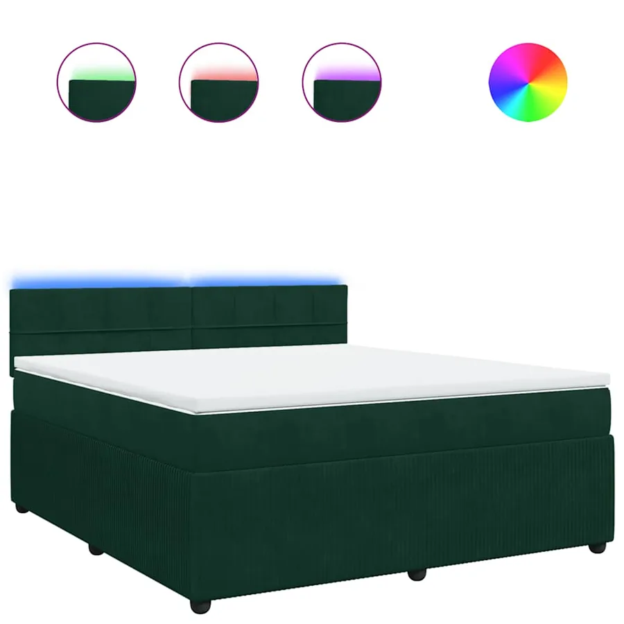 Sommier à lattes de lit et matelas Vert foncé 180x200cm Velours - 2