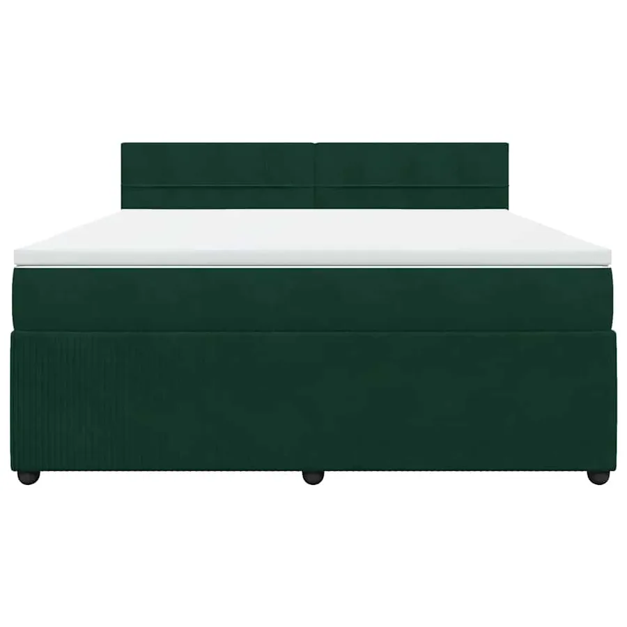 Sommier à lattes de lit et matelas Vert foncé 180x200cm Velours - 6