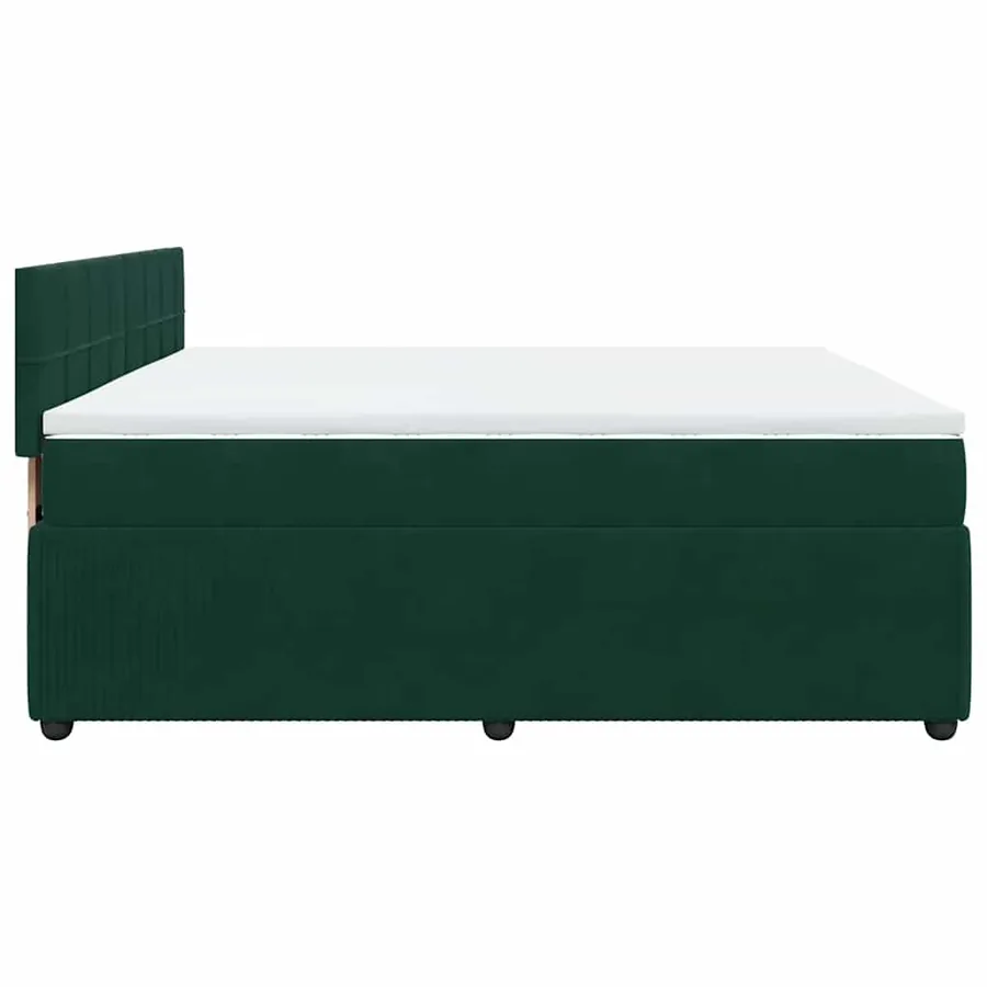 Sommier à lattes de lit et matelas Vert foncé 180x200cm Velours - 7