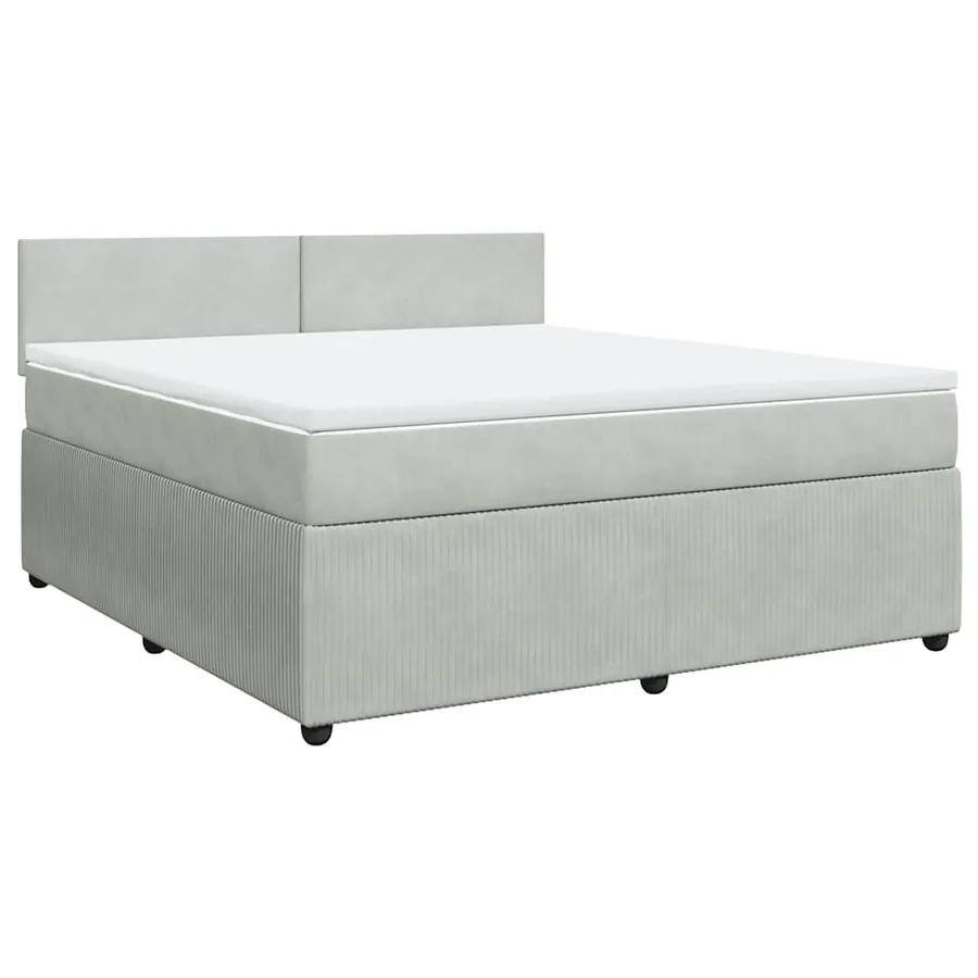 Sommier à lattes de lit et matelas Gris clair 180x200cm Velours - 3