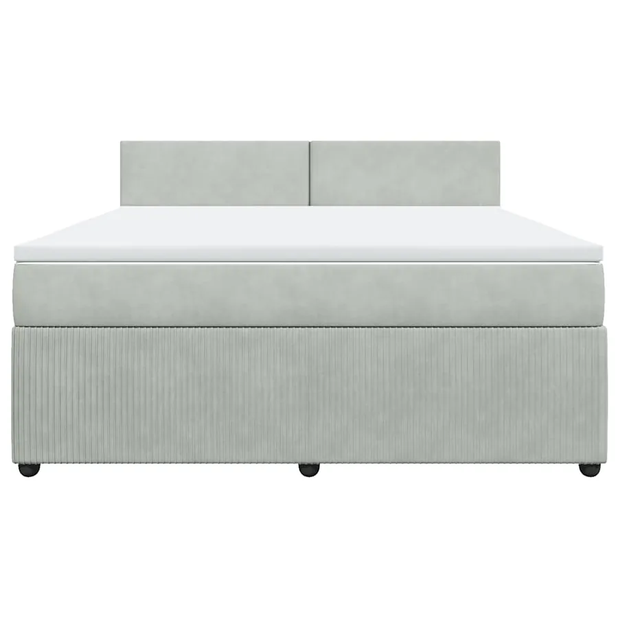 Sommier à lattes de lit et matelas Gris clair 180x200cm Velours - 6