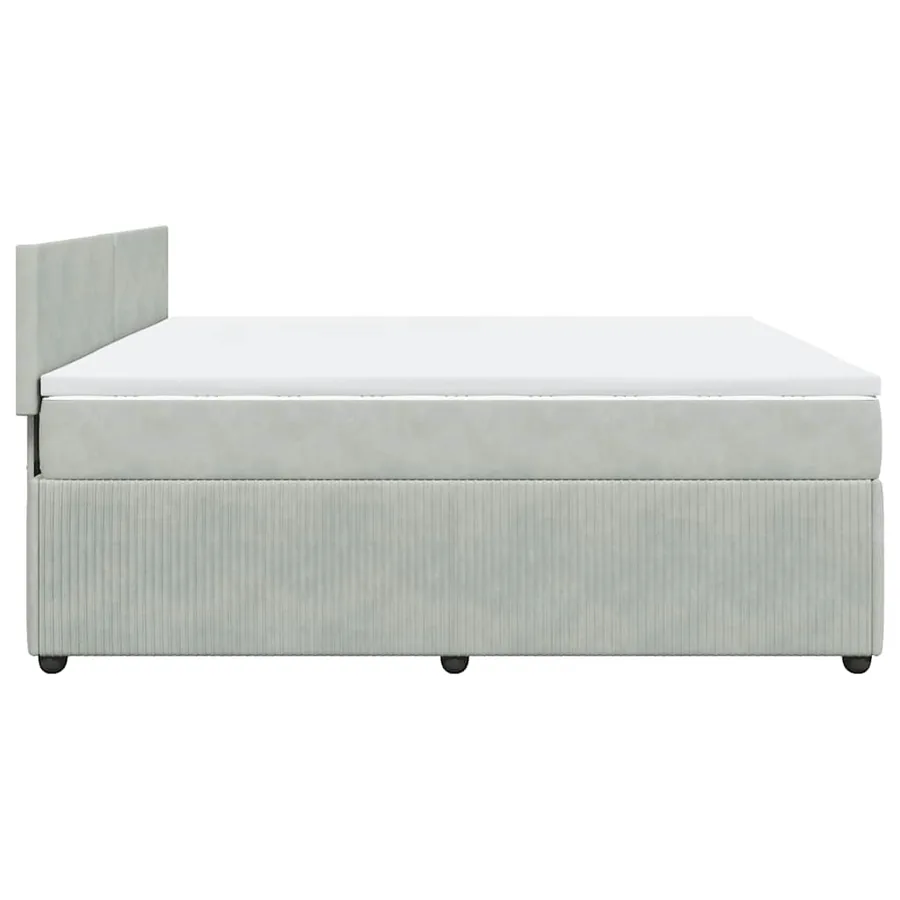 Sommier à lattes de lit et matelas Gris clair 180x200cm Velours - 7