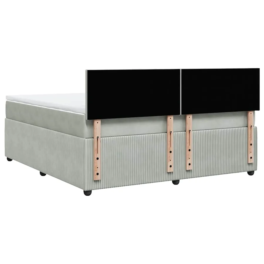 Sommier à lattes de lit et matelas Gris clair 180x200cm Velours - 8