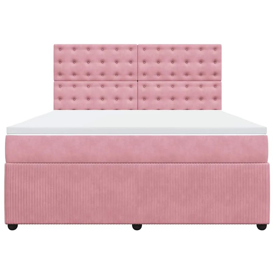 Sommier à lattes de lit avec matelas Rose 180x200 cm Velours - 4