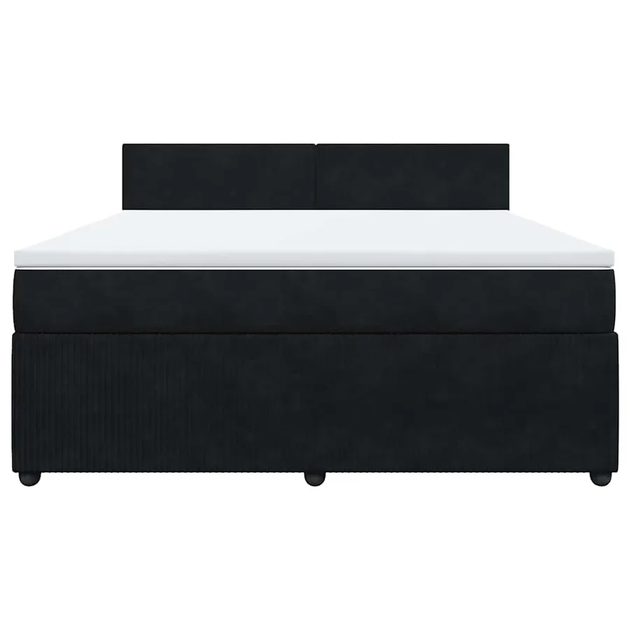 Sommier à lattes de lit avec matelas Noir 180x200 cm Velours - 6