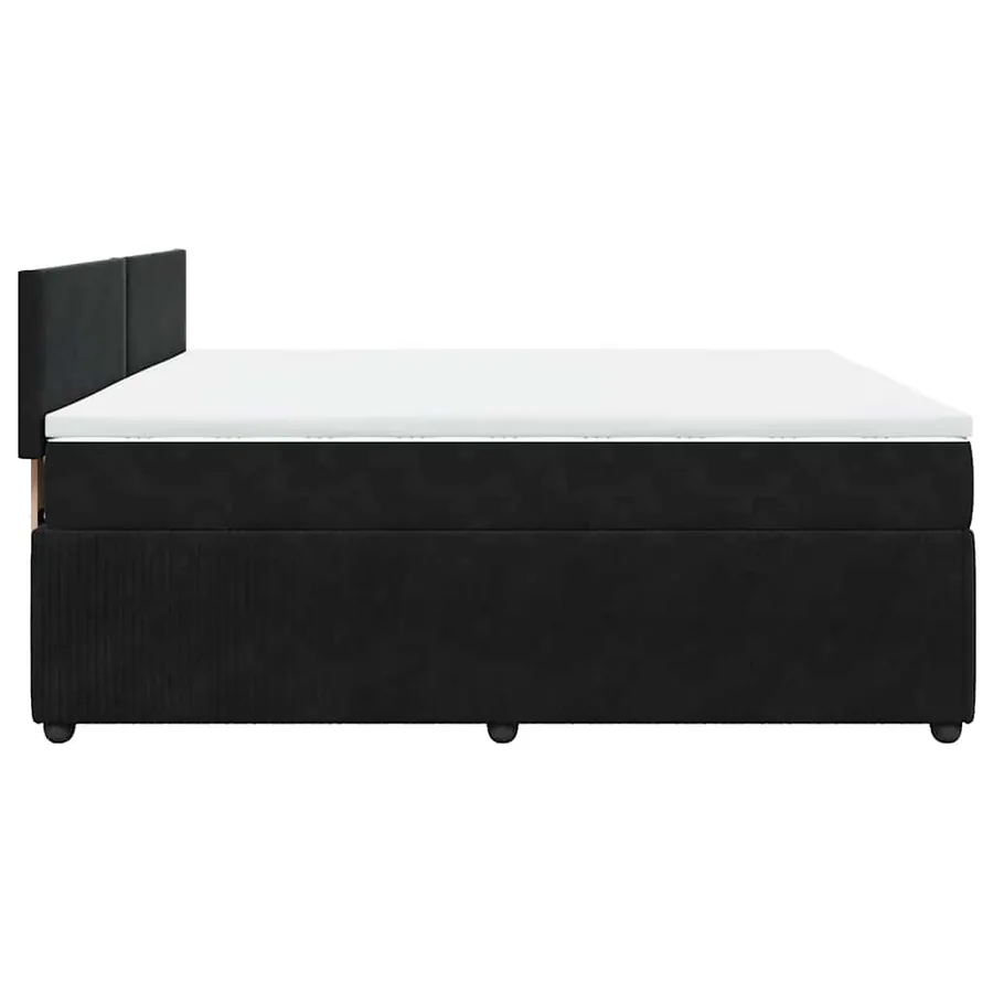 Sommier à lattes de lit avec matelas Noir 180x200 cm Velours - 7