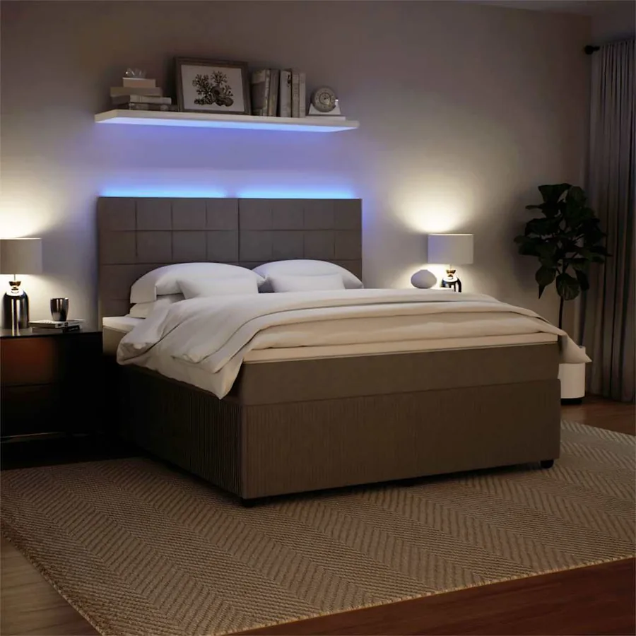 Sommier à lattes de lit et matelas Gris clair 180x200cm Velours - 4