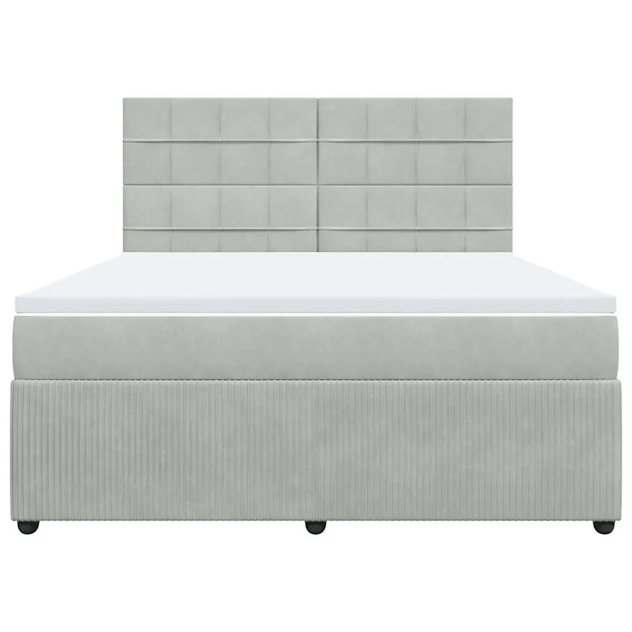 Sommier à lattes de lit et matelas Gris clair 180x200cm Velours - 6