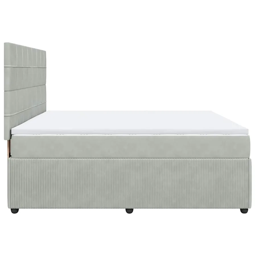 Sommier à lattes de lit et matelas Gris clair 180x200cm Velours - 7