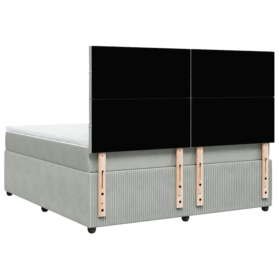 Sommier à lattes de lit et matelas Gris clair 180x200cm Velours - 8