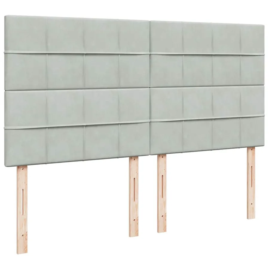 Sommier à lattes de lit et matelas Gris clair 180x200cm Velours - 9