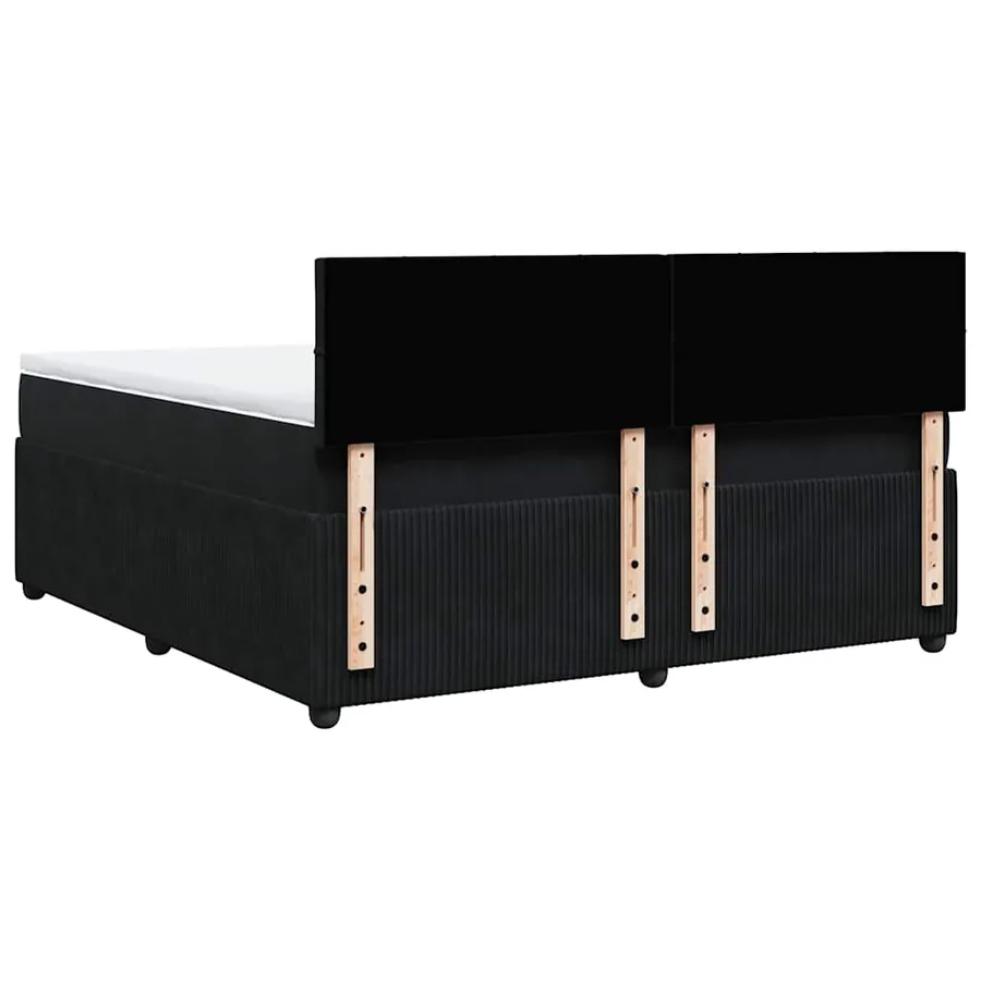 Sommier à lattes de lit avec matelas Noir 180x200 cm Velours - 10