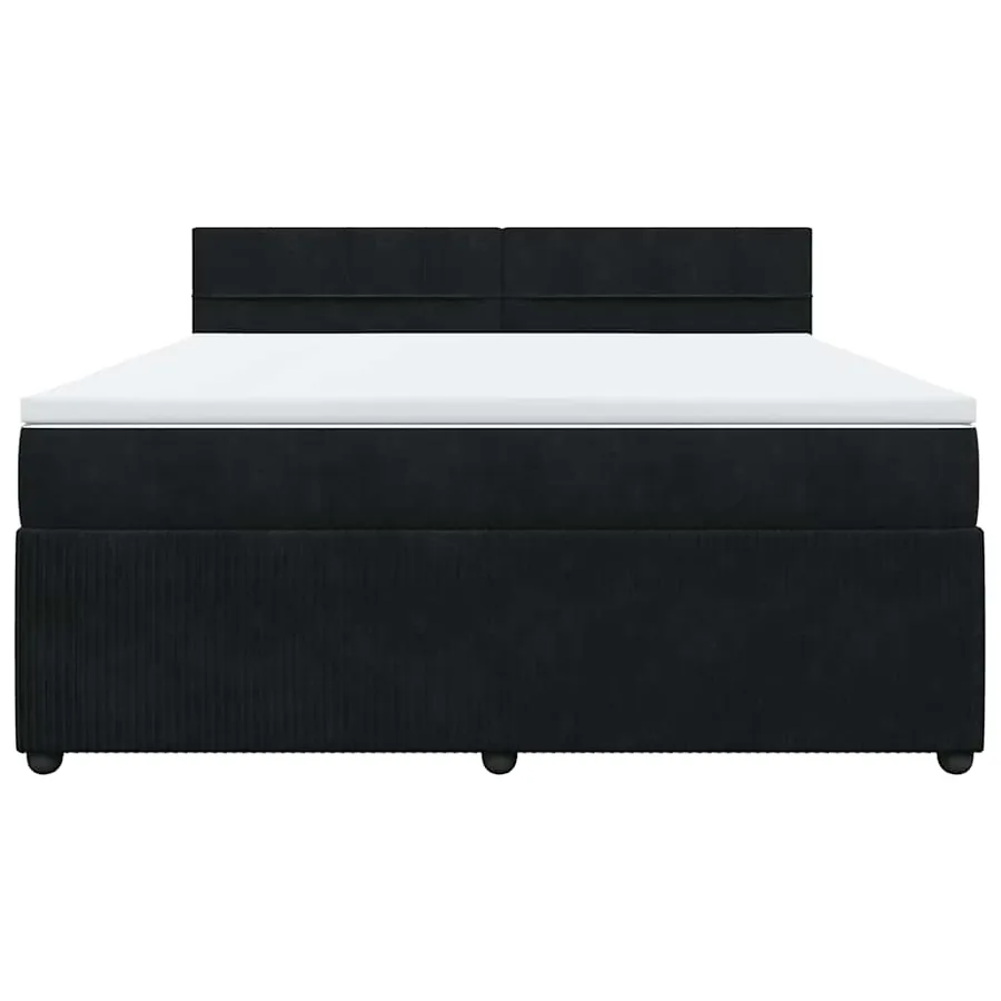Sommier à lattes de lit avec matelas Noir 180x200 cm Velours - 4