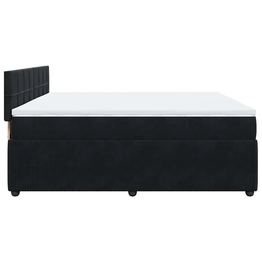 Sommier à lattes de lit avec matelas Noir 180x200 cm Velours - 9